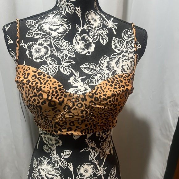 VIX Paula Hermanny Leopard Corset Crop Top D Cup NWT Lace Up Back - Picture 3 of 11